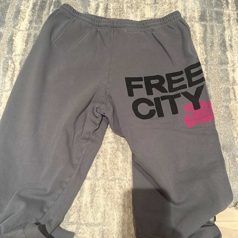 Free city grey and pink sweat pants